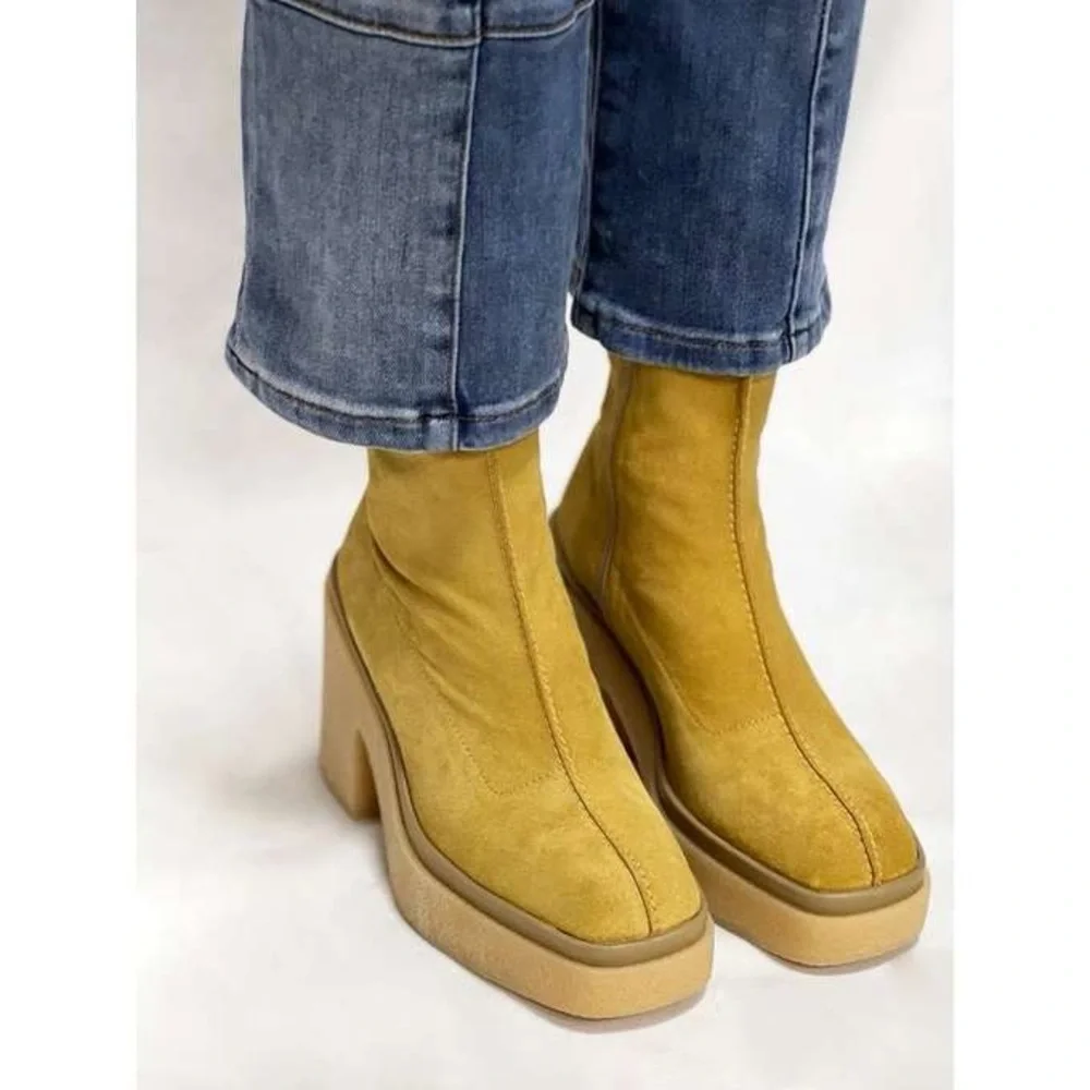 FREE PEOPLE Suede Platform Boots